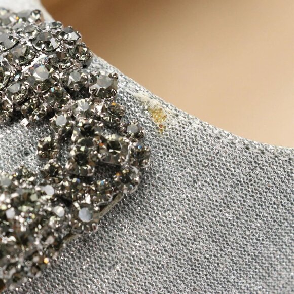 Manolo Blahnik Hangisi Silver Shimmery Embellished Pumps - Picture 8 of 8